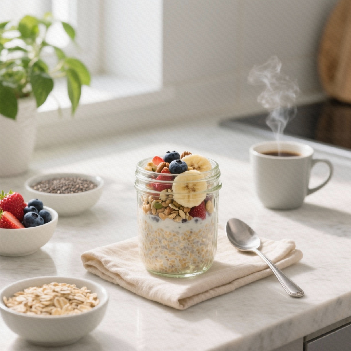 Overnight oats sem complicação: café da manhã saudável em 5 minutos