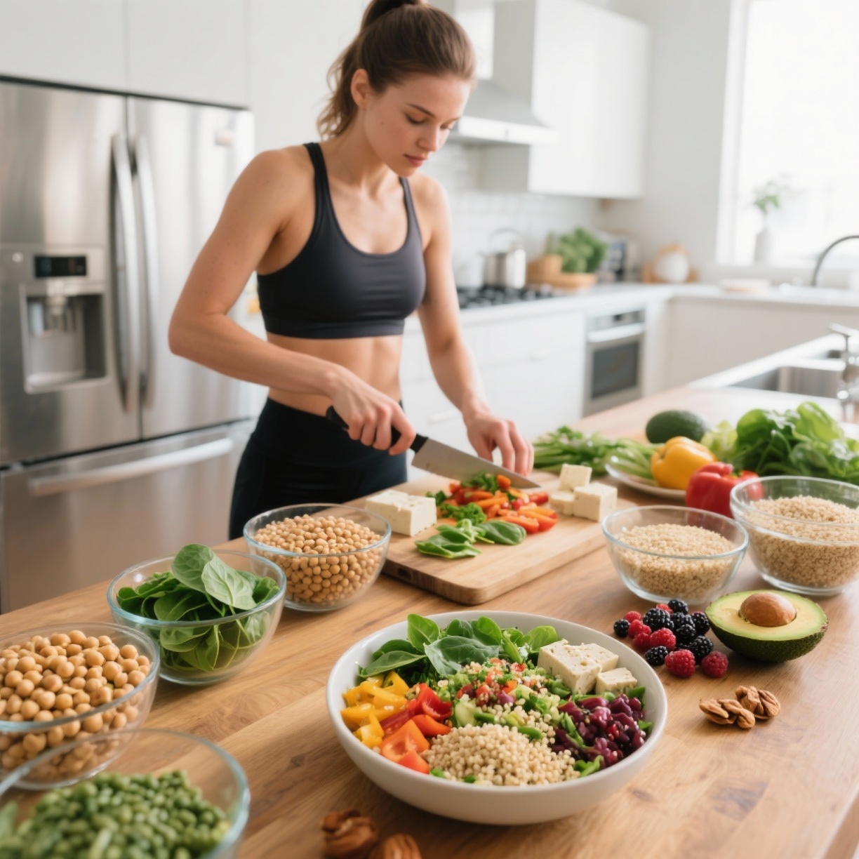 Plantas que Sustentam Músculos: cozinha vegana fit prática